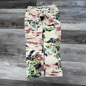 G-Star 5622 3D Mid Boyfriend Cream Green Womens 29 Camo Aloha Boho Slim Jeans